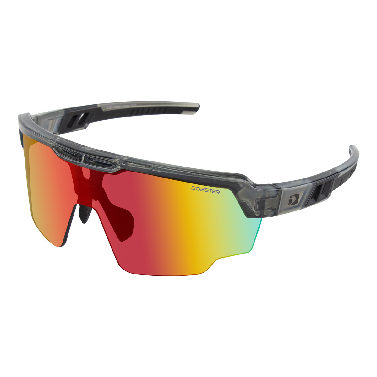 Wheelie Sunglasses - Gloss Clear-gray Frame W- Smoked Black Red Revo Lens