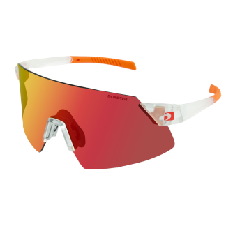 Cadence Sunglasses - Matte Clear-orange Frame W- Smoke Black Red Revo-yellow-clear Lenses