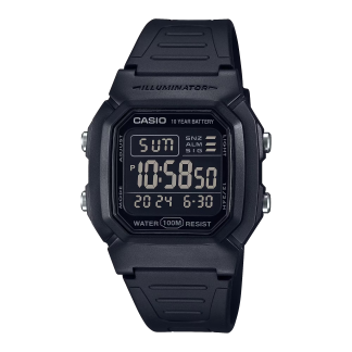 Classic Digital Watch W- Blackout Dial, Dual Time & 5 Alarms