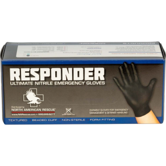Responder Black Nitrile Gloves - Box Of 100