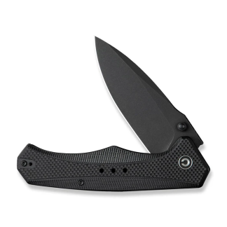 Civivi Photonix Flipper & Thumb Stud Knife Black Coarse G10 Handle (3.7" Black Stonewashed 14c28n Blade) C23081b-1