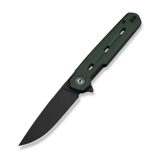 Navo Flipper Knife Green Canvas Micarta Handle (3.25" Black Stonewashed Nitro-v Blade)