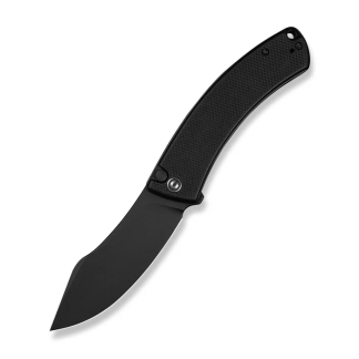Outlaw Muk Flipper & Button Lock Knife Black G10 Handle (3.47" Black Stonewashed 14c28n Blade)