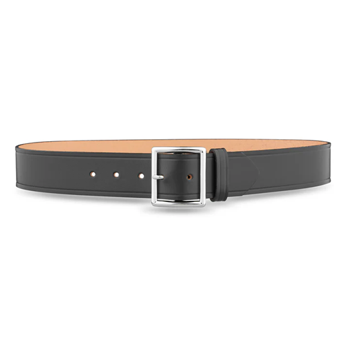 1-3-4" Plain Leather Garrison Belt With Nickel Buckle