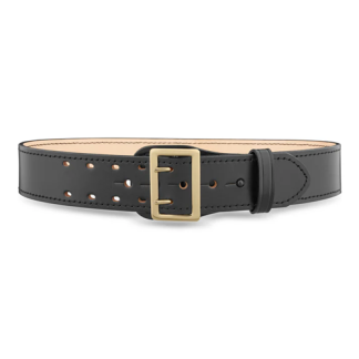 2-1-4" Plain Leather Sam Browne 2-row Stitch Duty Belt With Gold Buckle